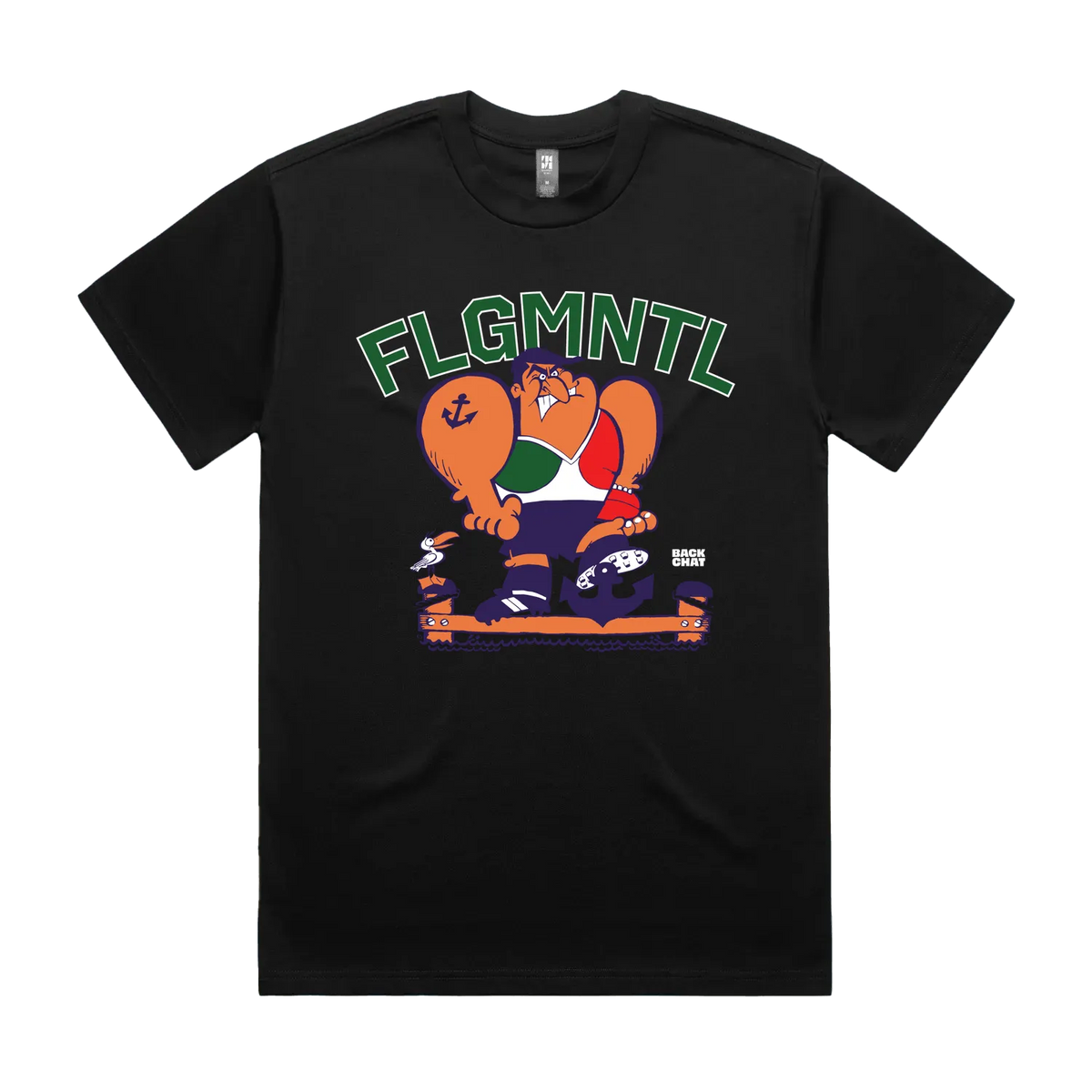 Black front flat lay
