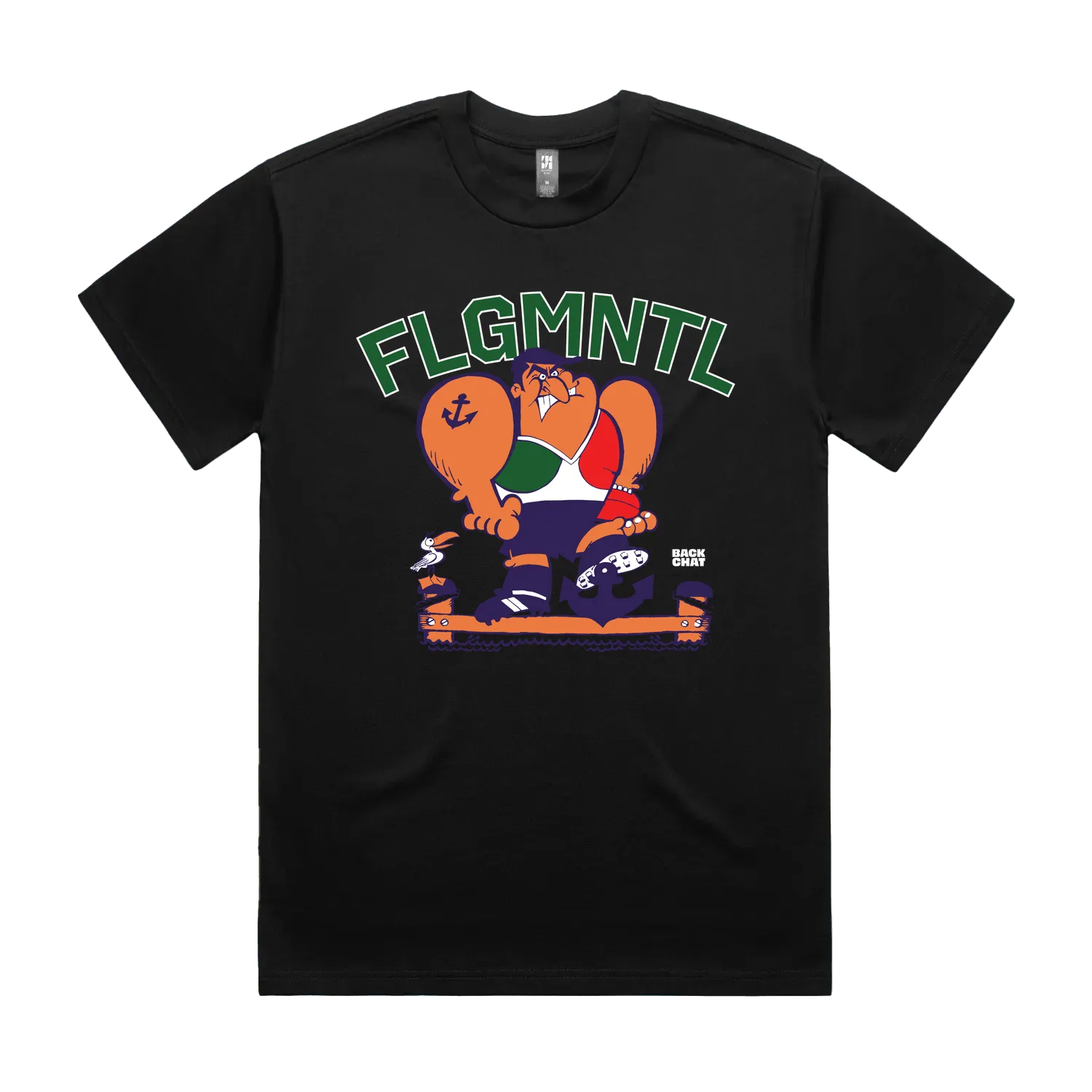 Black front flat lay